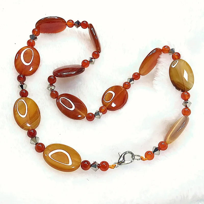 Женское Ожерелье из натурального красного сердолика 18x25 мм | Украшения и