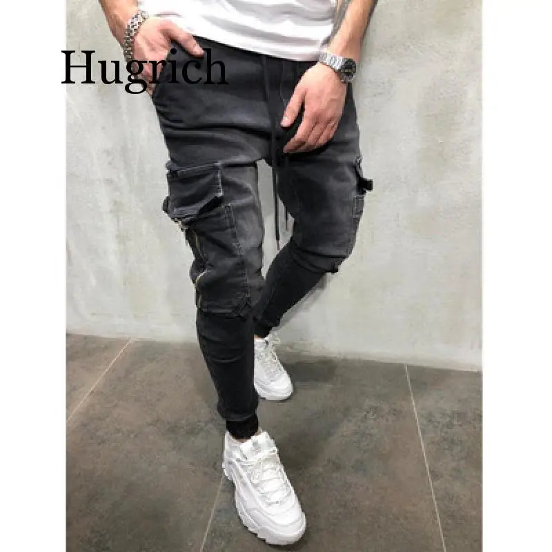 2020 Lado Listrado Jeans Rasgado Moda Streetwear Mens Skinny Jeans Stretch Calas Slim Casual Denim Jeans calas de brim hombre