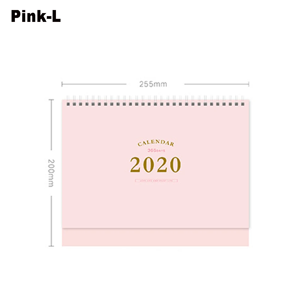 L pink Год простой записываемый Настольный календарь украшение для рабочего стола ежедневный планировщик с катушкой вертикальный календарь - Цвет: L pink