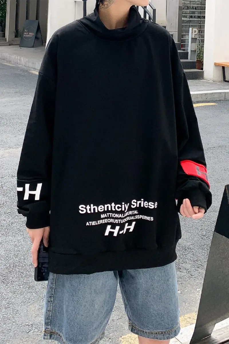 

Men's sweatshirt spring and winter 2021 new bottoming shirt half collar m-5xl sweatshirt loose casual young men's clothing