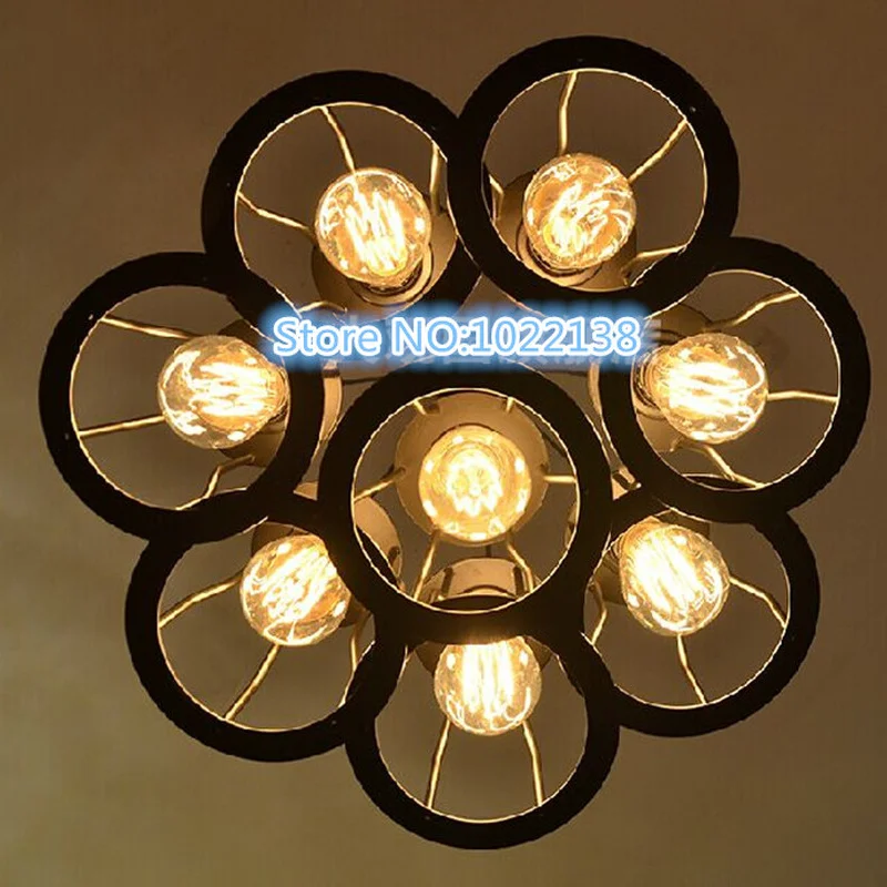 Черная люстра паук с железным покрытием винтажная Ретро Подвеска Эдисона