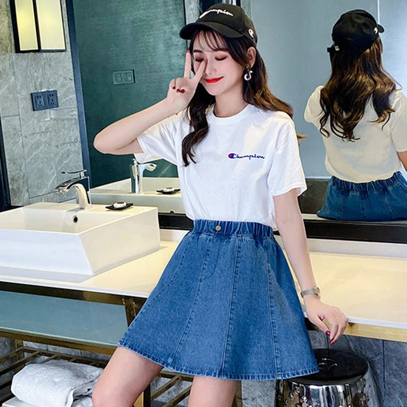 

2021 Denim skirt summer Shorts women plus size 5XL casual denim shorts high waist students sports loose shorts women clothes