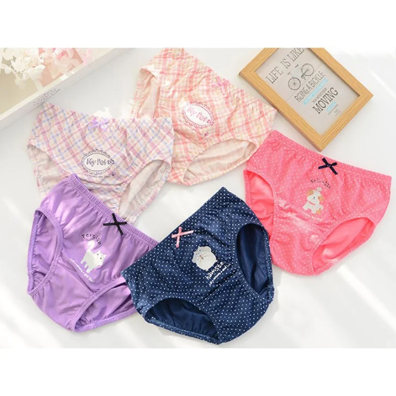 

5Pcs/Set Toddler Children Kids Girl Cotton Cute Breathable Soft Cartoon Print Baby Underwear Panties Briefs 111