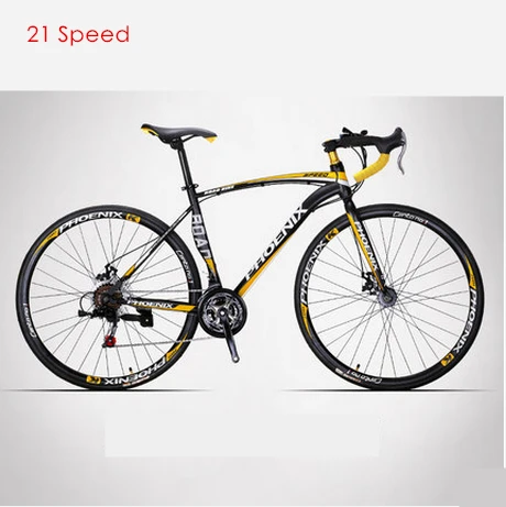 A black yellow Бренд 700CC 18/21/27 скоростей углеродистая сталь 52 см рамки изогнутая ручка Дорожный велосипед Открытый bicicleta велосипедные гоночный велосипед - Цвет: A black yellow