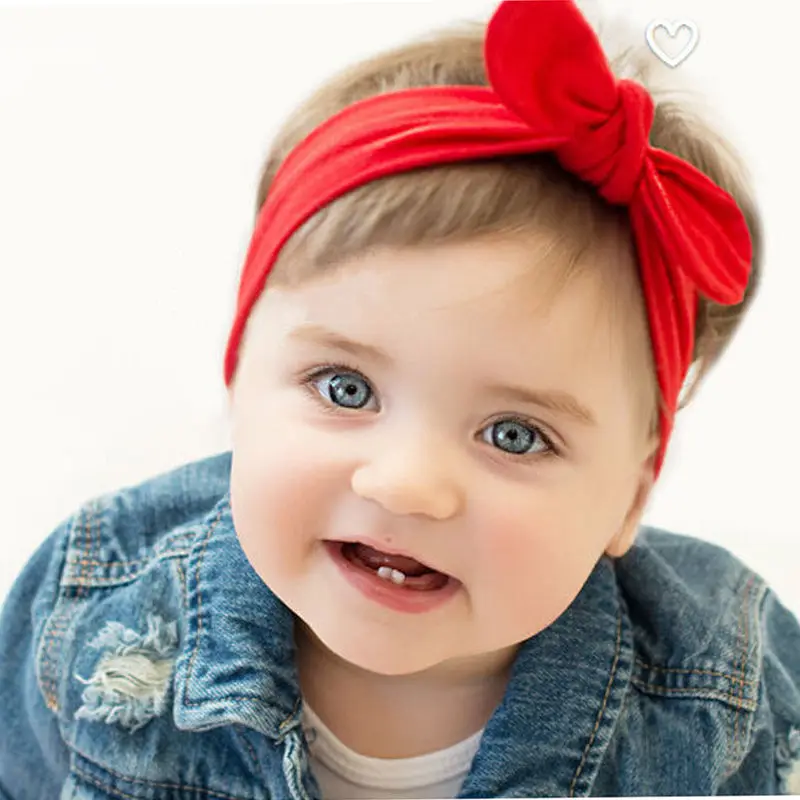 Модные Цветные милые повязки для волос с бантом маленьких девочек ленты