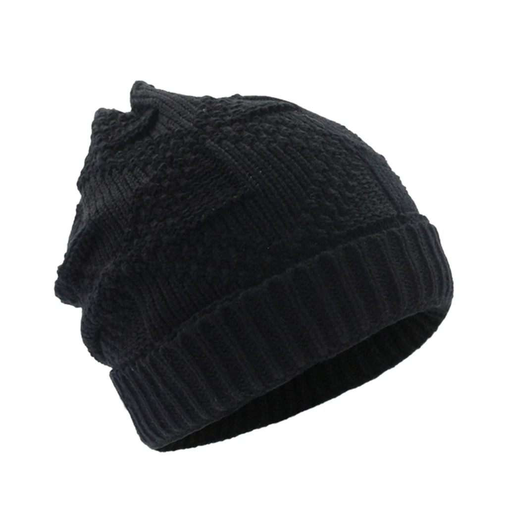 Зимняя теплая стильная мягкая Вязаная Шапка-бини с напуском эластичная в стиле