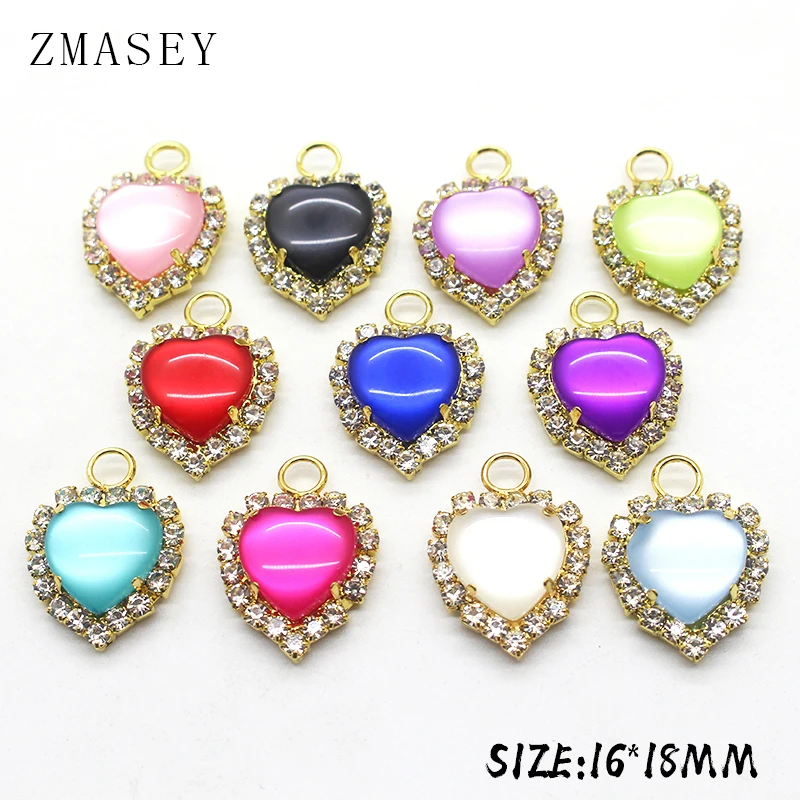 Высокое качество! 10 шт./компл. подвески украшения Стразы сердца ювелирные изделия