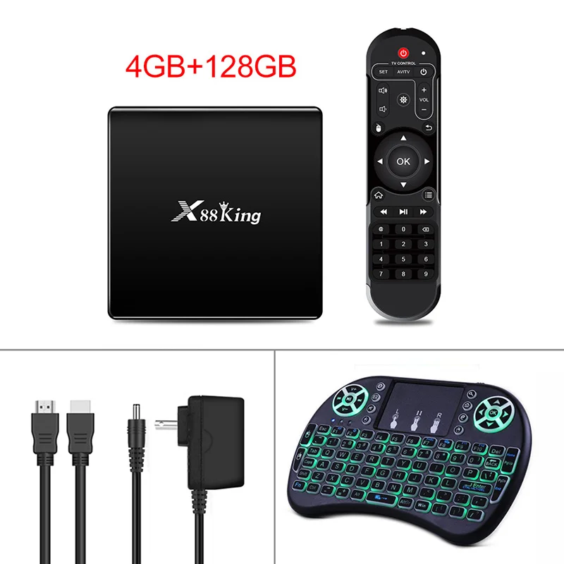 with keyboard Smart tv Box S922X шестиядерный Mali-G52 MP6 GPU DDR4 128G Android 9,0 9 Bluetooth 5,0 2,4G 5G AP6256 телеприставка - Цвет: with keyboard