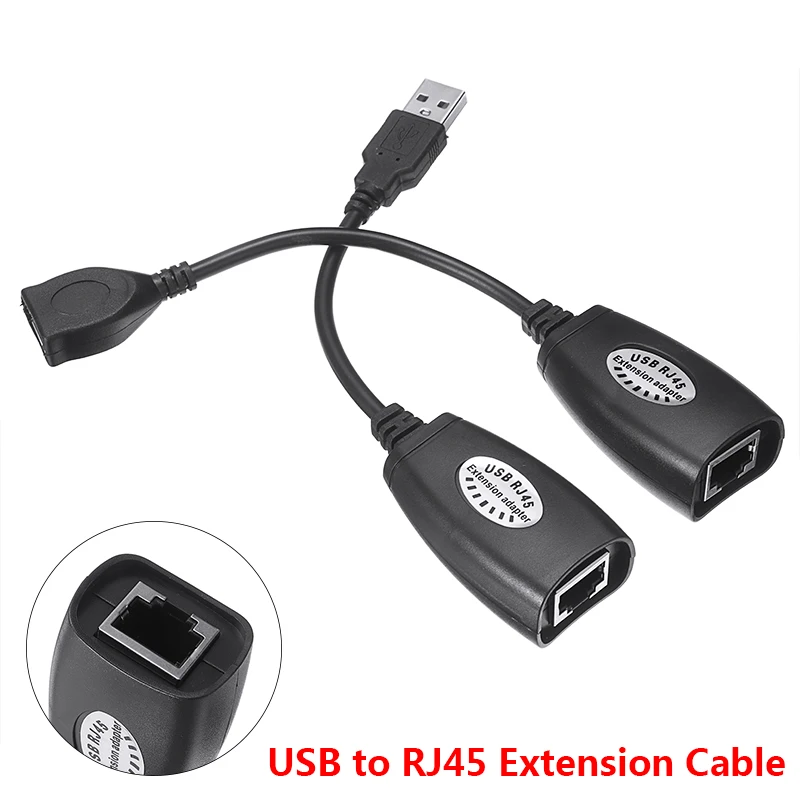 Новый USB 2 0 для Cat5/RJ45/Cat6 удлинитель Ethernet Удлинитель сетевой Кабель адаптер