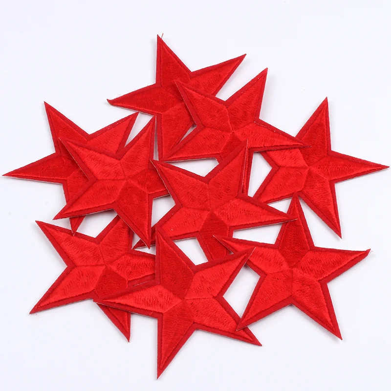 Наклейки с вышивкой в виде звезд на одежде 10 цветов 1 шт. 7 2 см железные наклейки