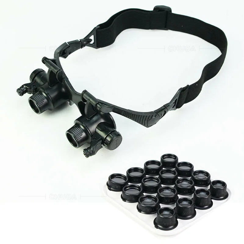 Увеличительные очки со светодиодной подсветкой сменные линзы ремонтная лупа для