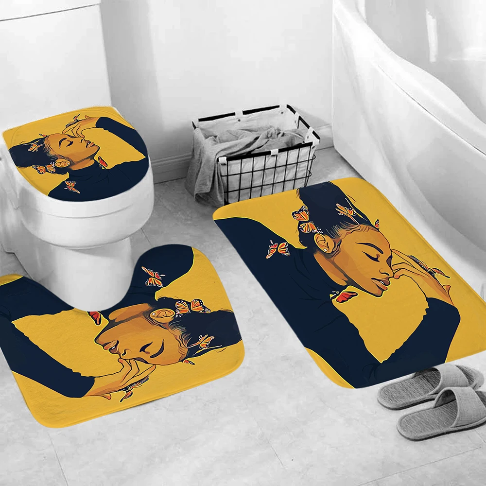На заказ туалет для девочек крышка коврик ванной фланель ковер Ванная комната