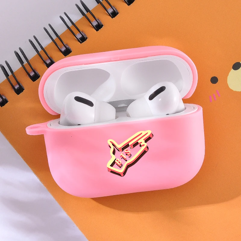Чехол-накладка для Air Pods 12 мягкий розовый силиконовый чехол с изображением