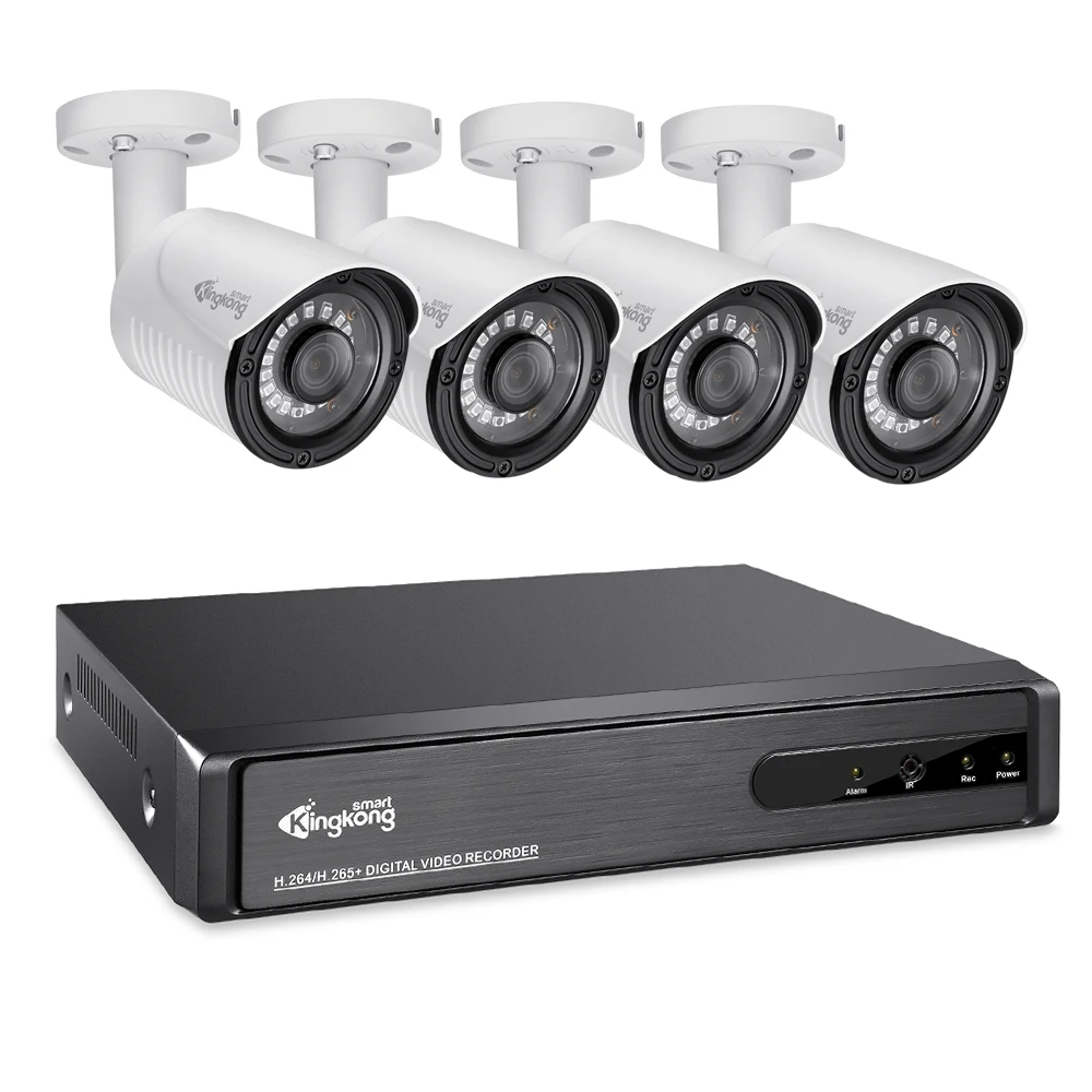 Kingcam 4CH CCTV система 4 шт 1080P Крытая уличная камера безопасности с защитой от