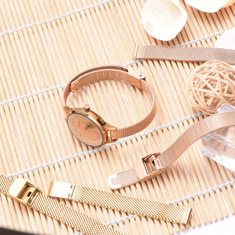 Сетчатый ремешок для часов из нержавеющей стали мужчин и женщин 14/16/18/20 мм|Ремешки