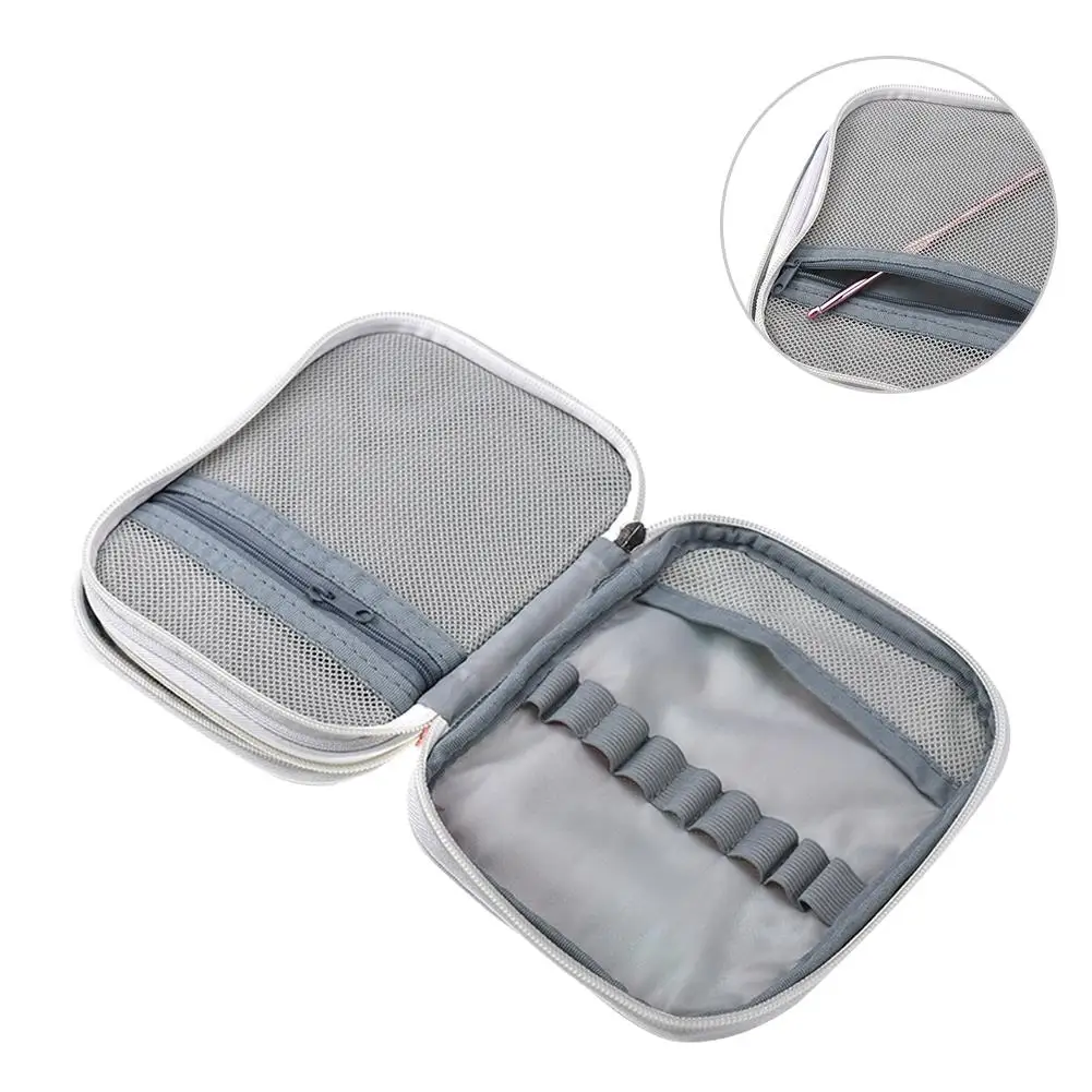 Крючок для вязания крючком сумка Органайзер на молнии с веб карманами различных