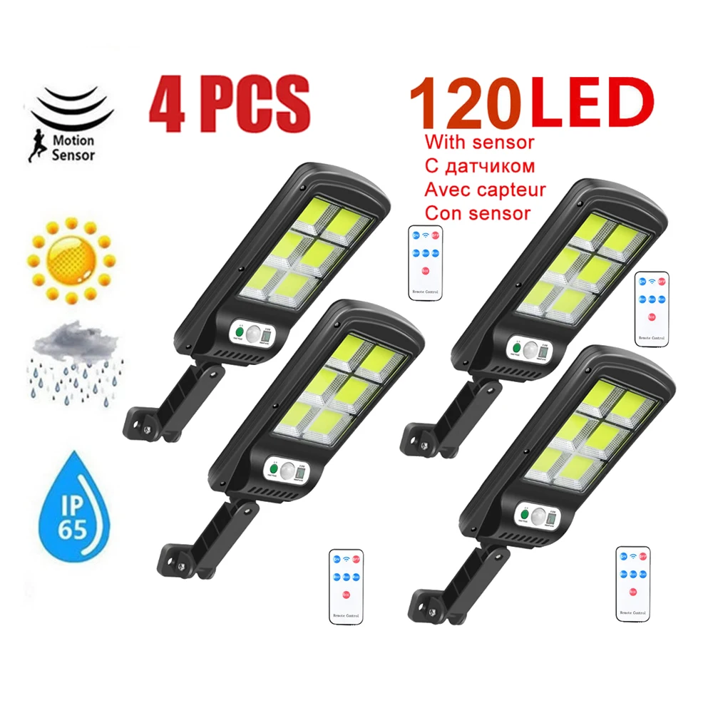 

tabular oblong PIR Motion Sensor Solar Lights 120 LEDs Outdoor Separable Light for Garden Security Waterproof Wireless Wall Lamp