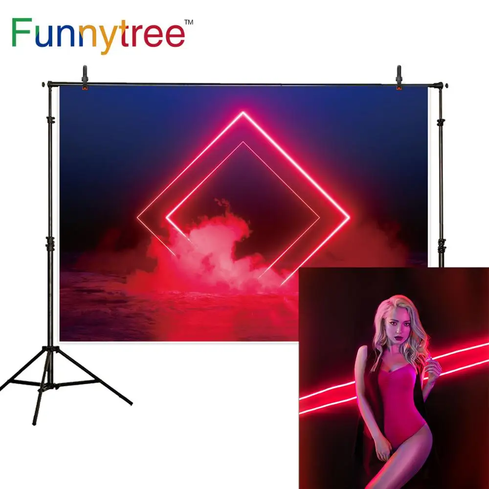 

Неоновый Точечный светильник Funnytree вечерние, s-образный светильник с электронным лучом, лазерный спрей, задний фон для фотостудии