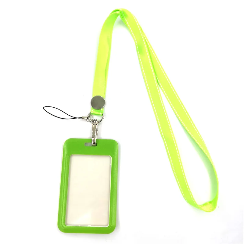 Зеленый цвет творческих шнурки держатель для карт студентов с завязками на шее