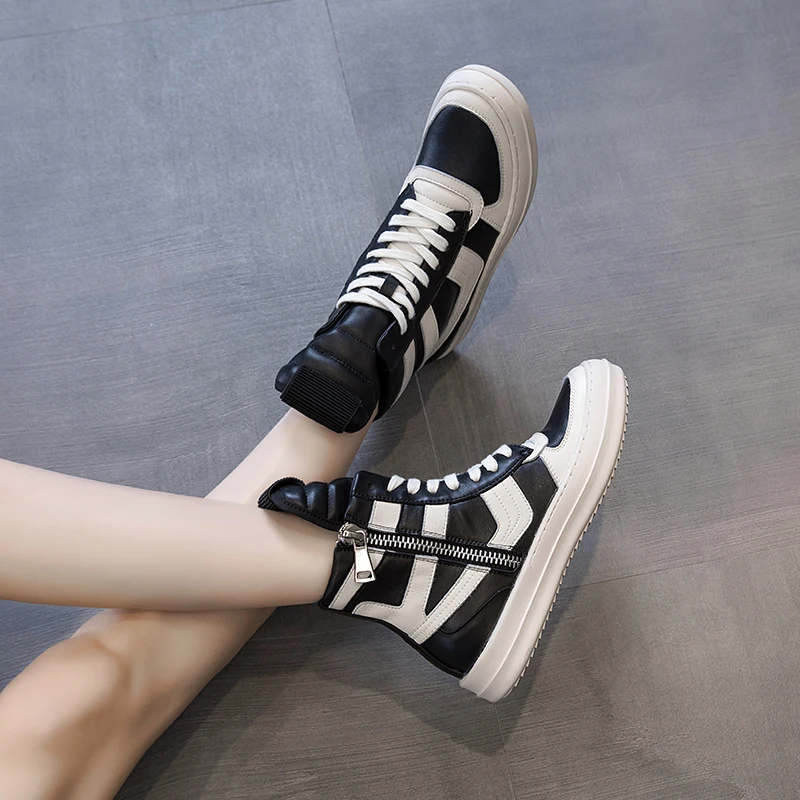 2021 модные трендовые кожаные женские ботинки повседневные на шнуровке женская