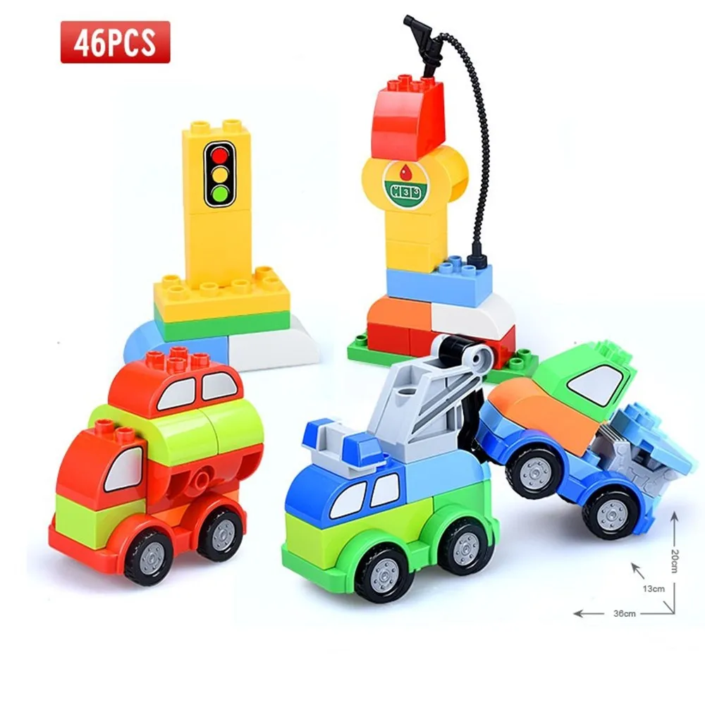 

46Pcs Diy Car Big Size Building Blocks Bricks Sets Car Compatible with Assembly Educational Toys Gifts for Children Kids