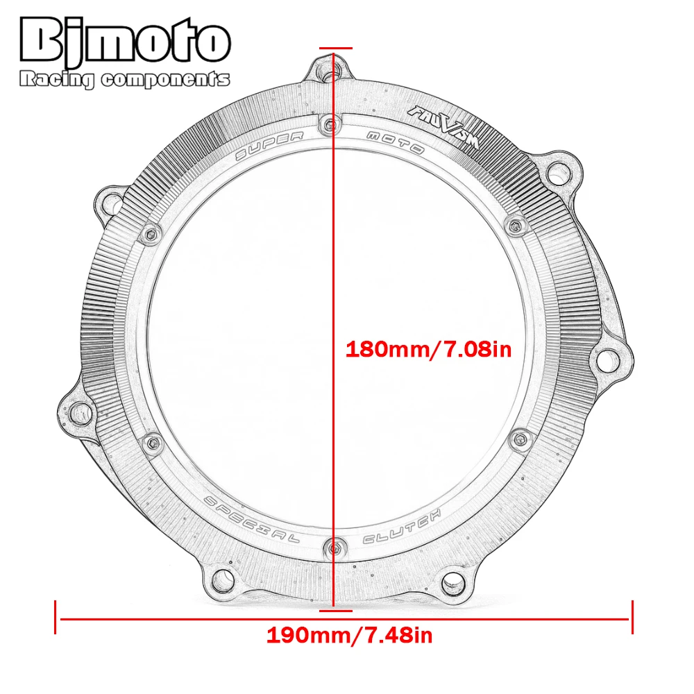 

For Yamaha YZ450F Motorcycle Engine Parts CNC Racing Clear Clutch Cover YZ450 F 2003-2009 WR450F 2003-2015