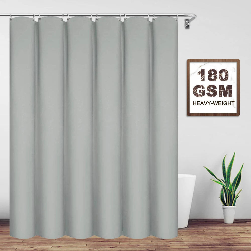 Light Grey VCVCOO белая занавеска для душа для отеля Толстая однотонная Водонепроницаемая занавеска для ванной без плесени занавеска для ванной s перегородка занавеска для душа s - Цвет: Light Grey