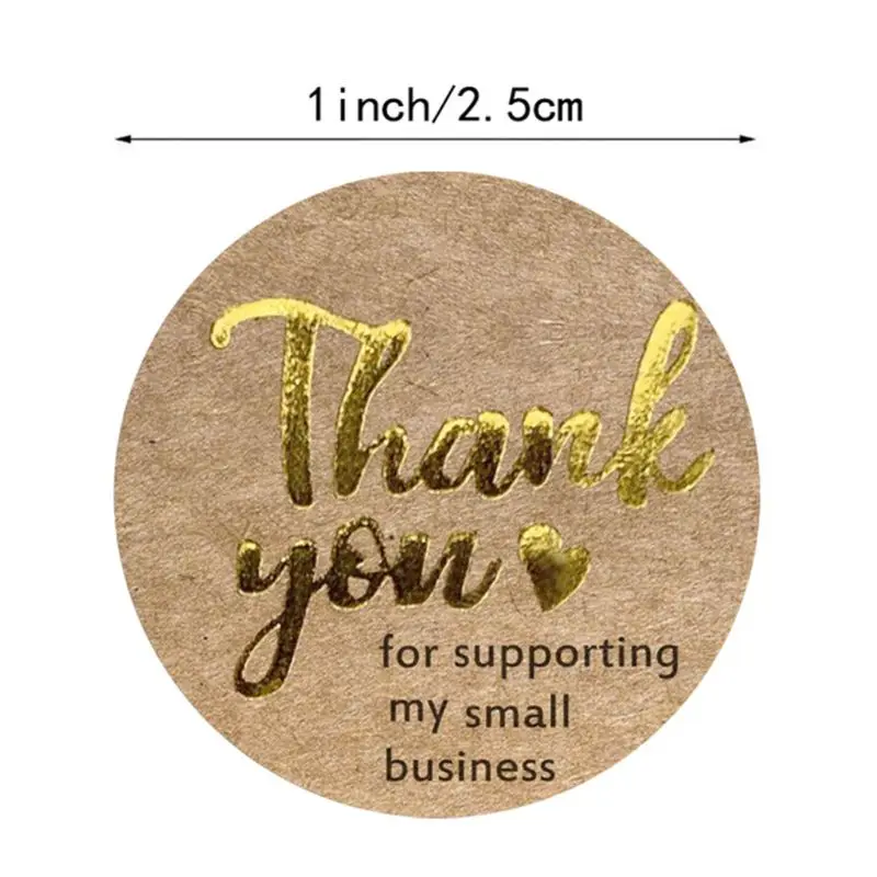 

500pcs Thank You for Supporting My Small Business Stickers Gold Foil Seal Label for Baking Gift Bags