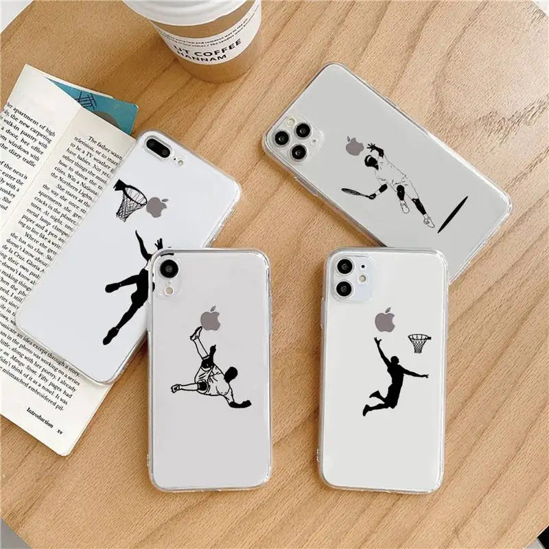 

Hot Off Basketball SPORTS 23 Phone Case Transparent soft For iphone 5 6 7 8 11 12 s c se plus mini x xs xr pro max shell