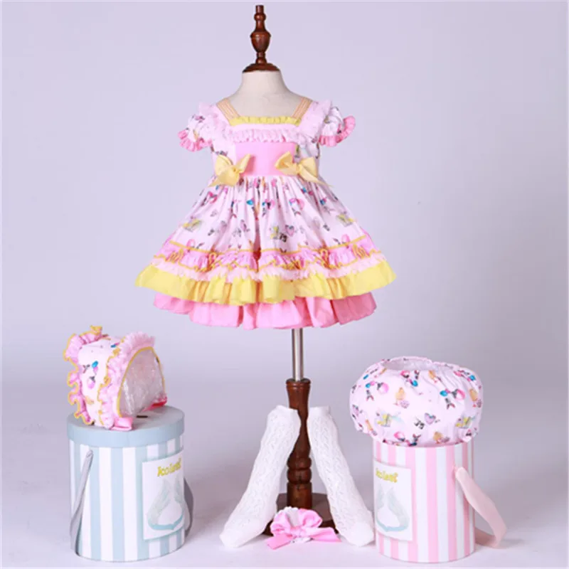 Summer 2020 Spain Kids Boutique Dress Baby Girl Frocks Infant Spanish Princess Ball Gown Birthday Wedding Party Outfit | Детская одежда