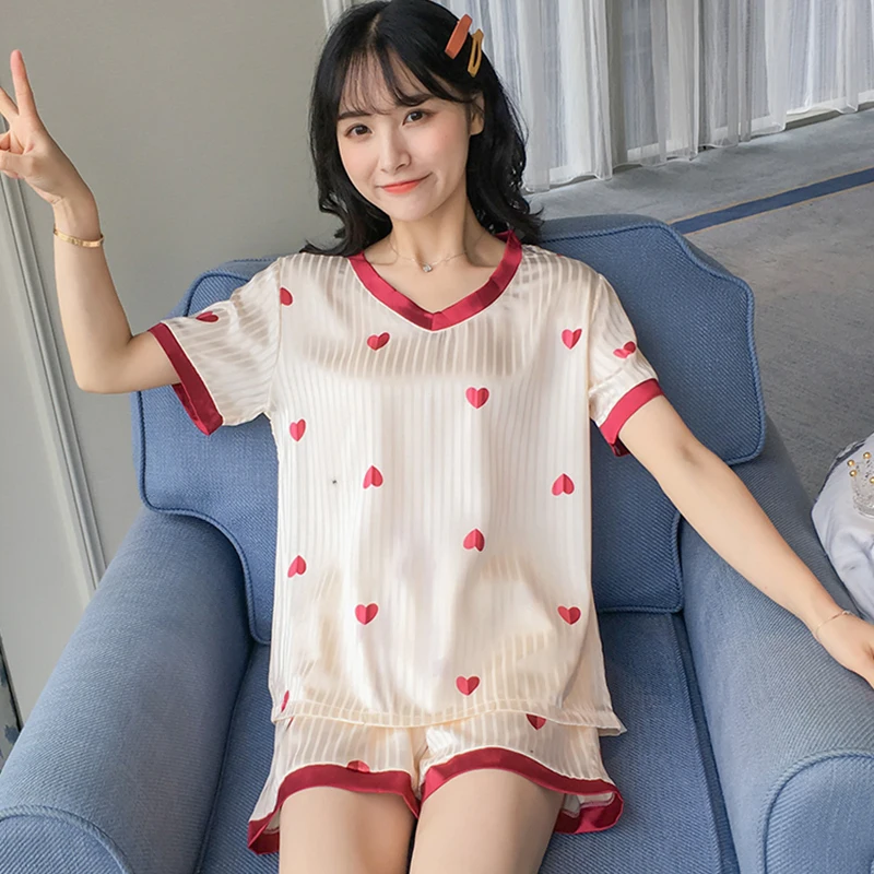 Популярные пижамы женские летние из вискозного волокна тонкий сексуальный милый