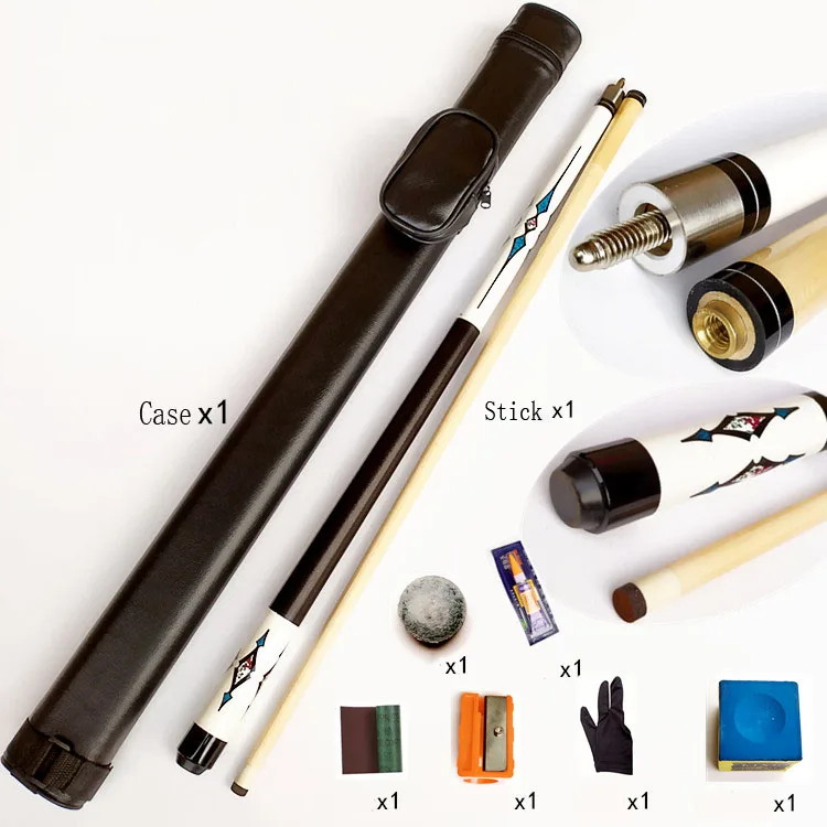 13mm 58 Inch Billiards Snooker Maple Pool Cue Stick With Cue Tip For Nine-ball Ball Come With Extension