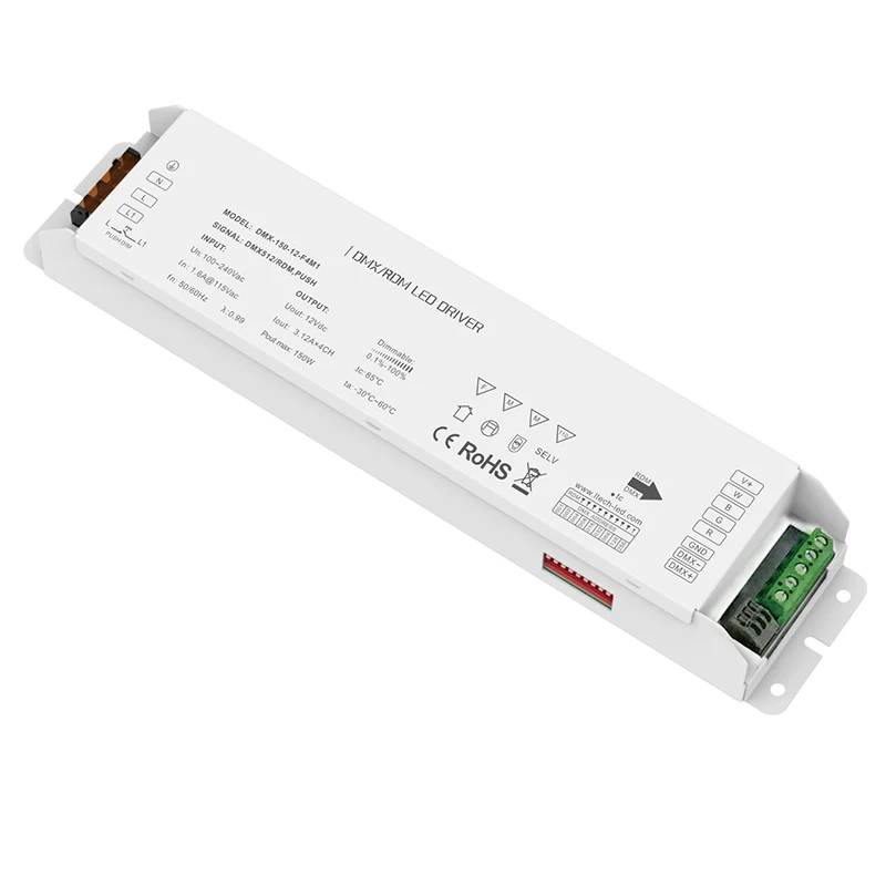 Новый светодиодный DMX дали затемняя драйвер 150W DMX512/RDM AC100-240V Вход