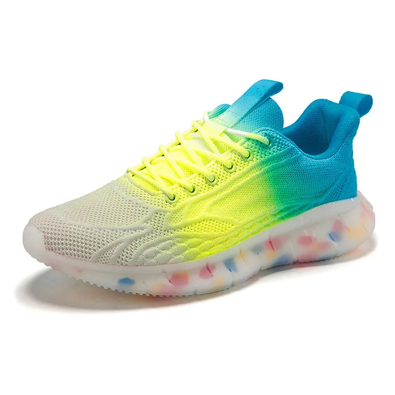

Men Sports Shoes Trend Casual Shoes Colorful Knitted Breathable Running Shoes Rubber Bottom Trainer Footwear Zapatos De Hombre