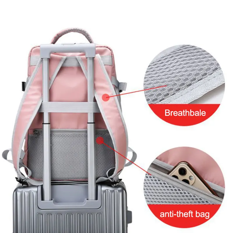 USB Gym Travel Bag Waterproof Nylon Sports Backpack Women Yoga Swimming Fitness Bags Dry Wet Separation School Laptop Bag X213A