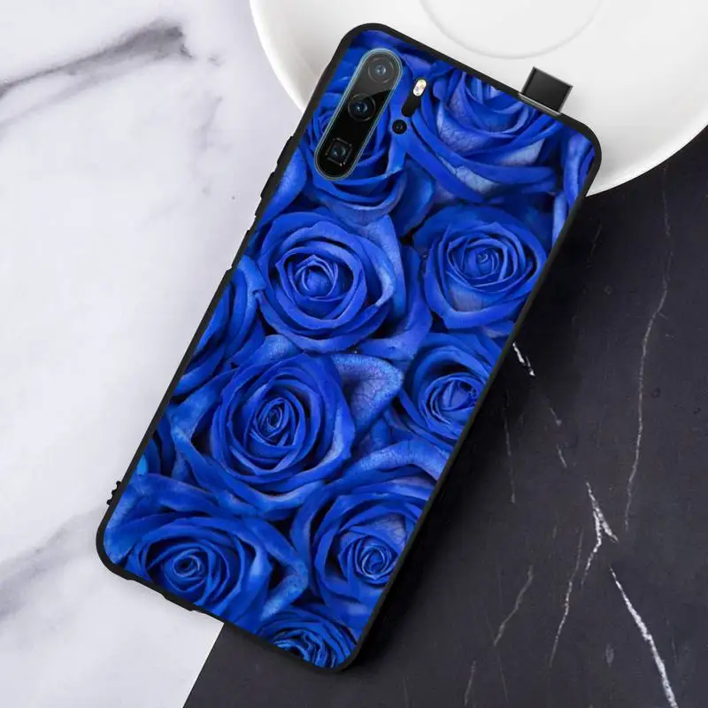 

Blue rose flower pattern Phone Case For Huawei honor Mate P 10 20 30 40 Pro 10i 9 10 20 8 x Lite