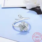925 серебро Сакура Регулируемый открытые, кольца на палец для женщин, девочек-гостей на свадьбе Dorpshipping Anelli изысканные вечерние ювелирные изделия