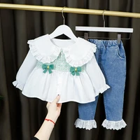 baby girls topspants denim 2 pcs children clothes girls long sleeve infant children outfit spring summer costume