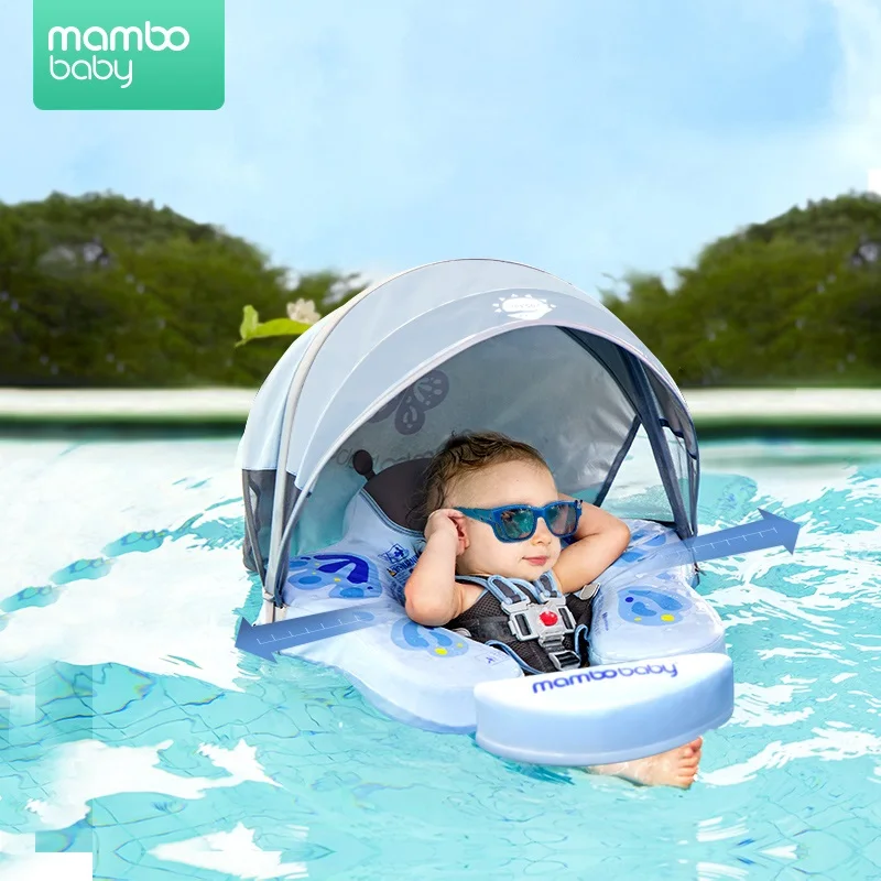 

Mambobaby Baby Float With Roof Swimming Ring Non-Inflatable Buoy Swim Trainer Paddling Pool Floats Accessories Toddler Toys