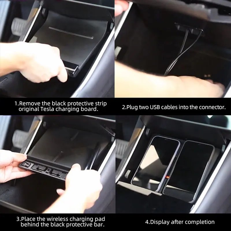 Аксессуары для интерьера бренда Tesla Model 3 беспроводное двойное зарядное