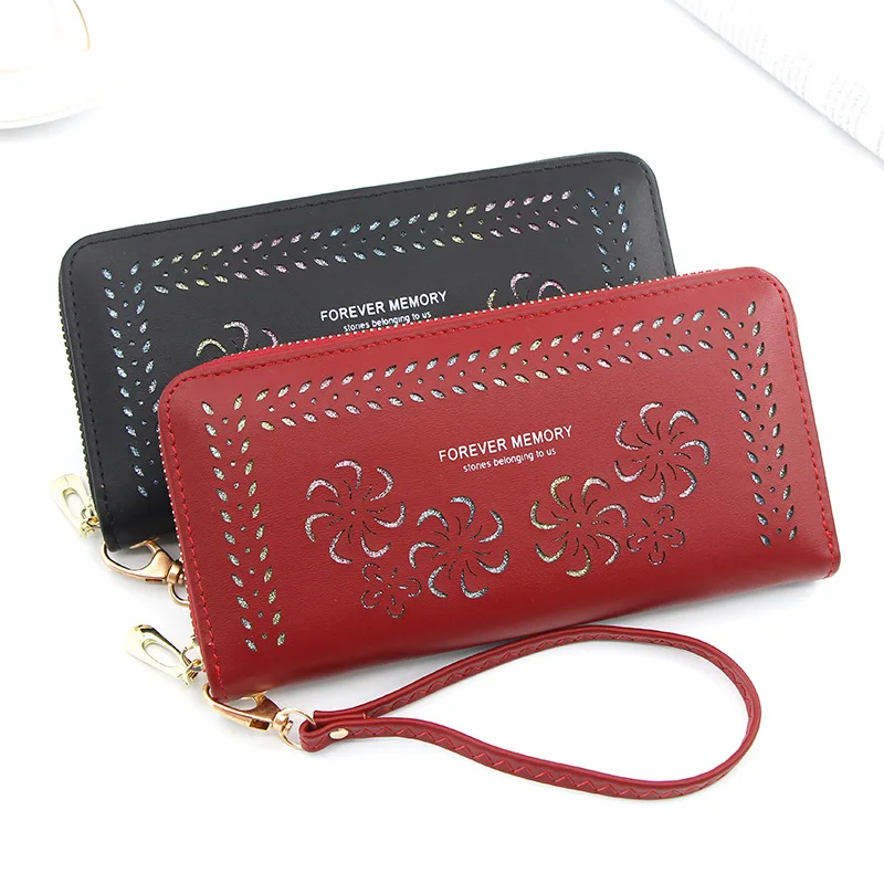 New European and American women's wallet holding bag long zippered large-capacity mobile phone bag empty handbag wallet  luxury