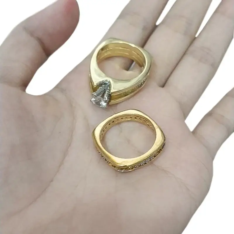 18K из плотной ткани желтого цвета бело-золотые кольцо с сапфиром Оптовая продажа