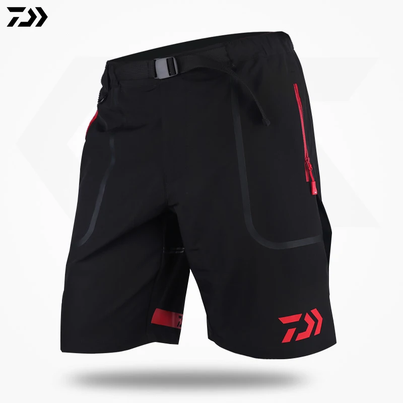 Черный Daiwa одежда для рыбалки летние шорты свободные спортивные быстросохнущие дышащие водонепроницаемые походные брюки с подогревом - Цвет: Черный