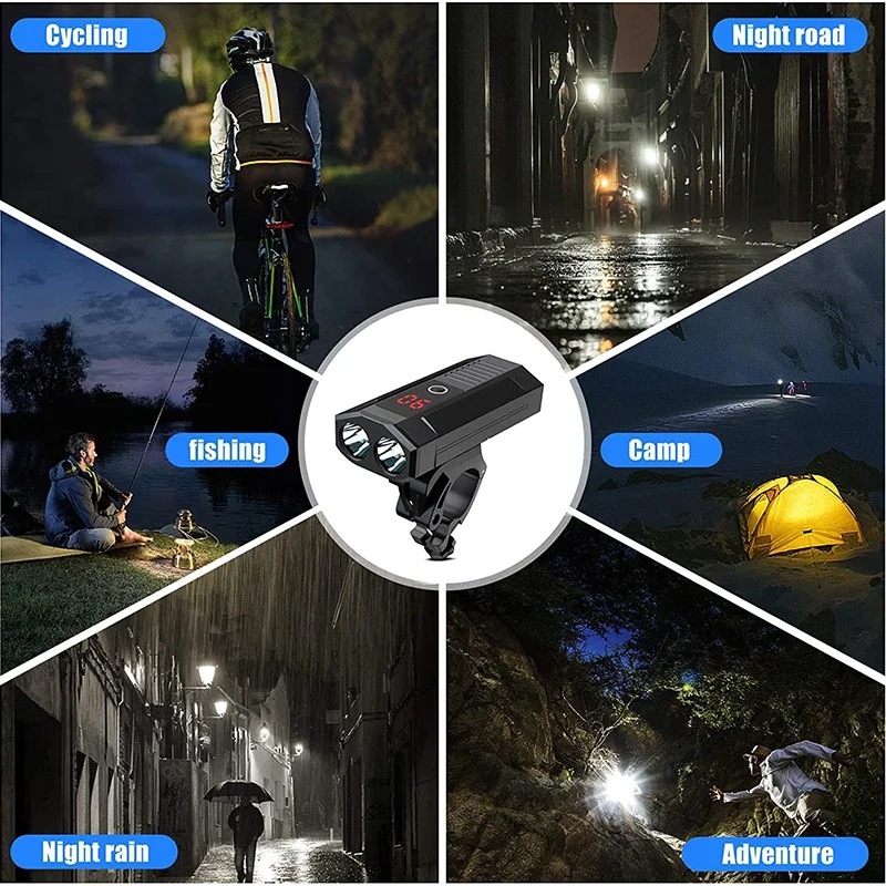 

Bike Lights Set,Bicycle Headlight & Back Rear Light Set,Bike Lights Cycling Riding Lamp,Waterproof Led Light for Bicycle