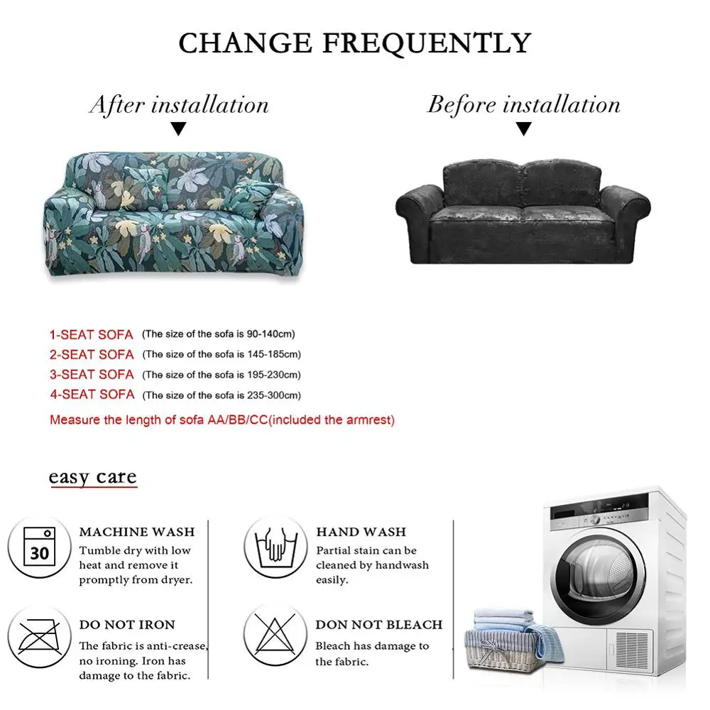 

DH Floral Designs Sofa Covers Stretch Slipcovers Elastic All-inclusive Couch Case for Living Room Sofa Cover