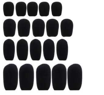 5pcs Black Microphone Headset Foam Sponge Windscreen Mic Cover 6 Sizes