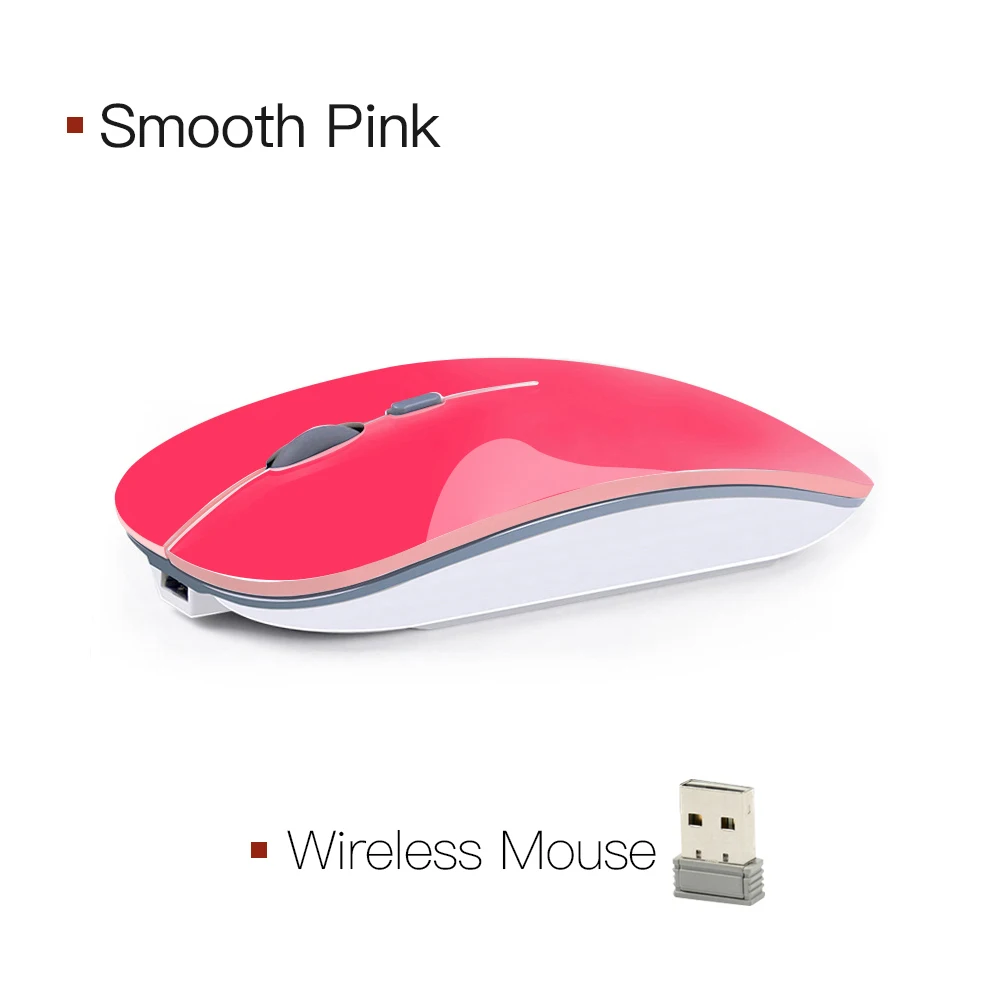 2.4G usb Pink 4,0 Bluetooth мышь беспроводная компьютерная мышь Бесшумная Mause USB перезаряжаемая эргономичная мышь 1600 dpi оптическая мышь для ПК ноутбука - Цвет: 2.4G usb Pink
