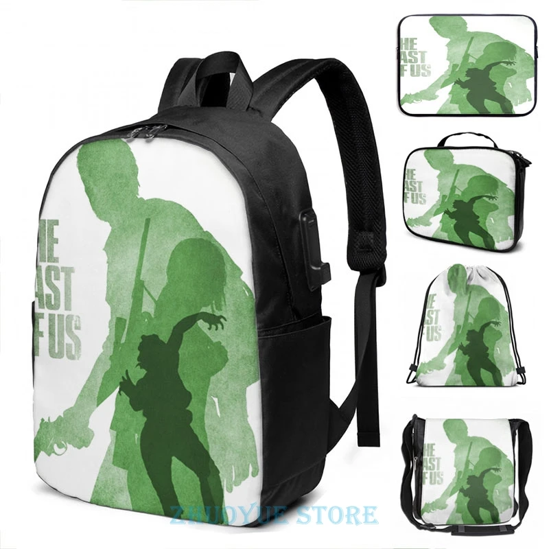 Забавный плакат с графическим принтом Последняя из США рюкзак USB-зарядкой для