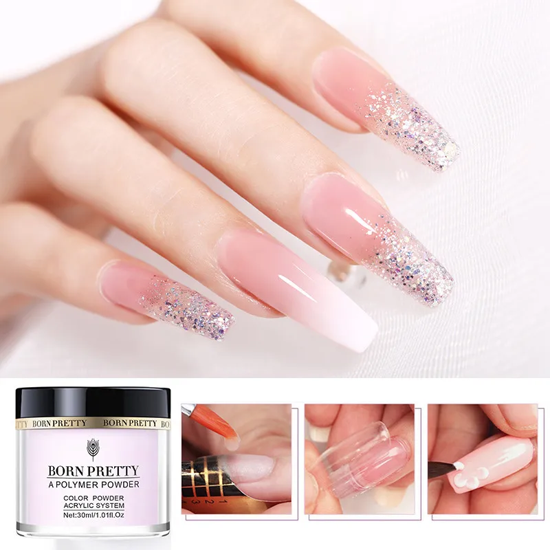 30 мл акриловый порошок BORN PRETTY для ногтей розовый белый прозрачный резьба по