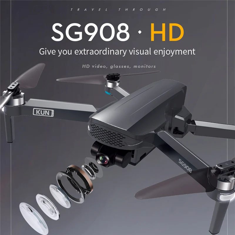 ZLRC SG908 RC GPS Дрон 3 осевому гидростабилизатору 4K камера 5G Wi Fi FPV Профессиональный 1 2